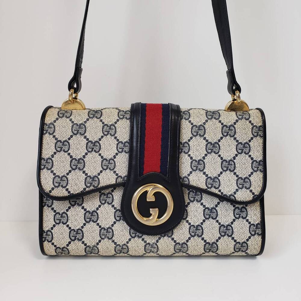 Gucci GG Supreme Hobo bag Sherry Navy Blue relatively
